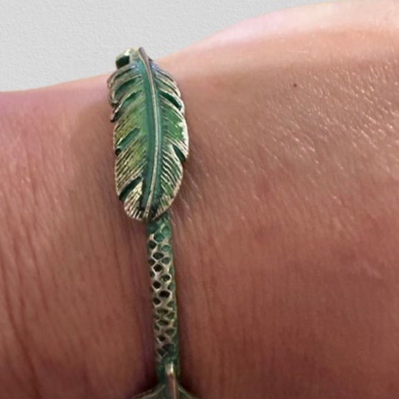 Boho Feather Bangle Bracelet  14988  NWT Boutique - Picture 3 of 7